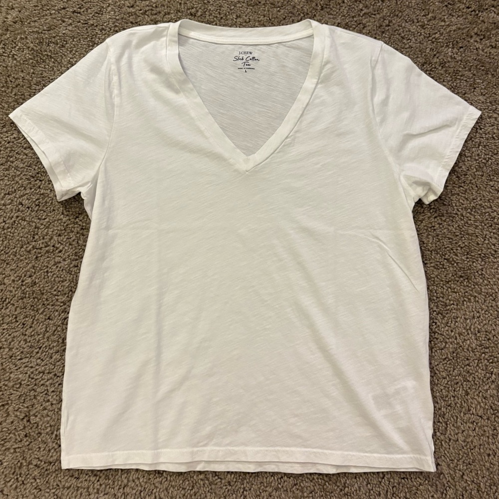 J.CREW White Slub Cotton Tee